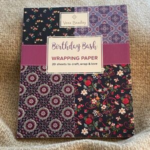Vera Bradley Birthday Bash Wrapping Paper - Purple and Blue Floral
